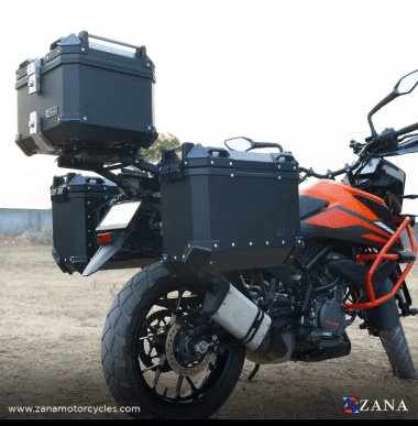 Zana Panniers( 36 LTR ) Aluminium L-Flat Black With Frame For KTM ADV 250/390 ZI-8491 LB