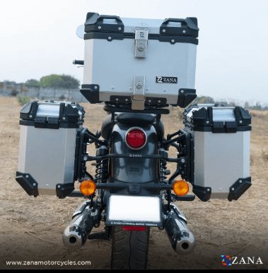 Zana Panniers ( 36 LTR ) Aluminium L-Flat Silver With Frame For Super Meteor 650 ZI-8492 LS