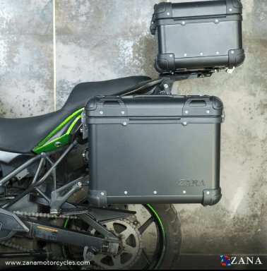 Zana Panniers ( 36 LTR ) Aluminium R-Flat Black With Frame For Kawasaki Versys 650 ZI-8498 RB