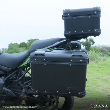 Zana Panniers ( 36 LTR ) Aluminium R-Flat Black With Frame For Kawasaki Versys 650 ZI-8498 RB