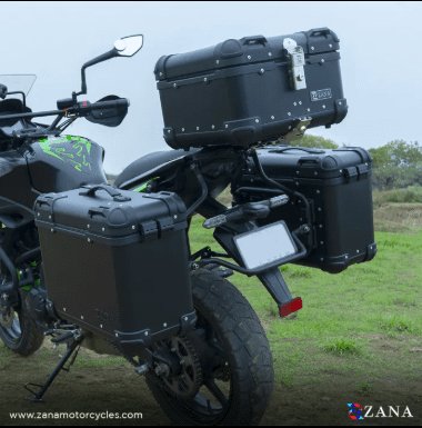 Zana Panniers ( 36 LTR ) Aluminium R-Flat Black With Frame For Kawasaki Versys 650 ZI-8498 RB