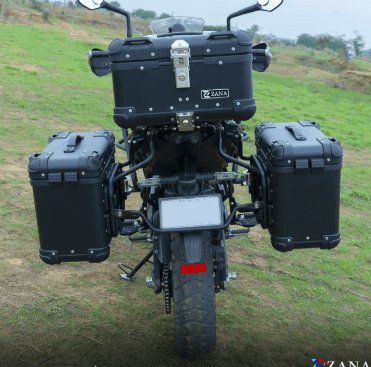 Zana Panniers ( 36 LTR ) Aluminium R-Flat Black With Frame For Kawasaki Versys 650 ZI-8498 RB