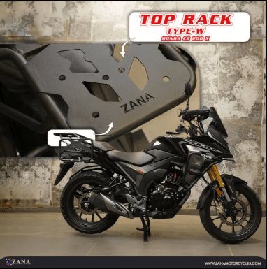 Zana Top Rack with Plate For Honda CB200X ( Type-W Black ) ZI-8505