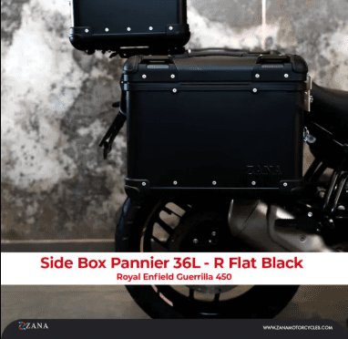 Zana Panniers for Guerrilla 450 R-Flat Aluminium Black (36 litre) ZI-8523 RB