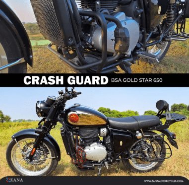 Zana Crash Guard for BSA Goldstar 650 with Slider Puck (Mild Steel, Black) ZI-8529