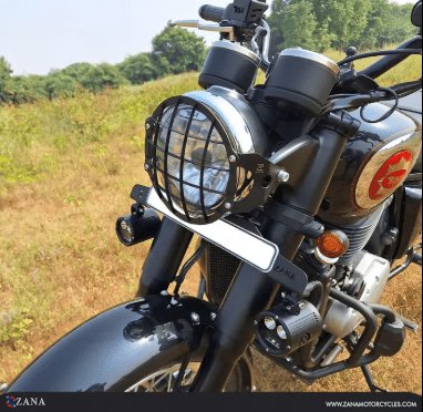 Zana Headlight Grill for BSA Goldstar 650 (Stainless Steel, Black) T-2 ZI-8534