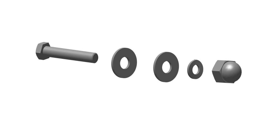 888099 - BOLT WASHER NUT - REAR SHOCKS LH KIT