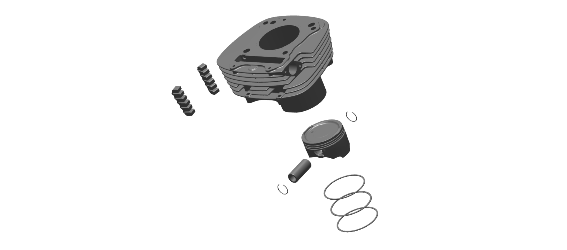 ROYAL ENFIELD 888472 - CYLINDER BARREL WITH PISTON CIRCLIP PI FOR HIMALAYAN SCRAM 411