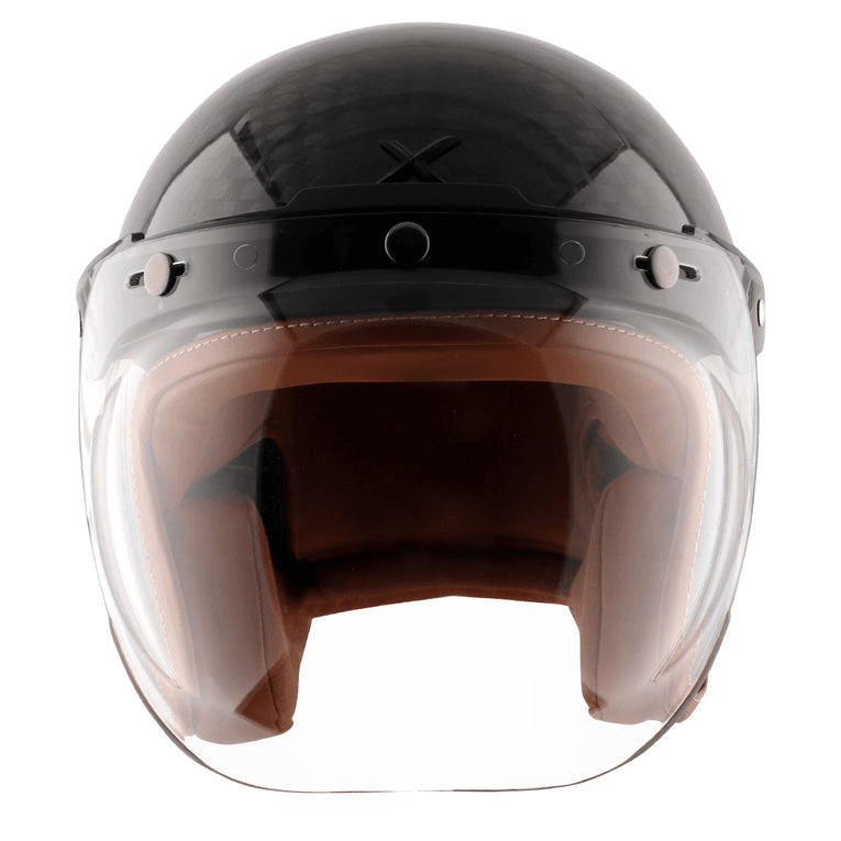 AXOR Jet Carbon Big Checks Helmet With Bubble Visor
