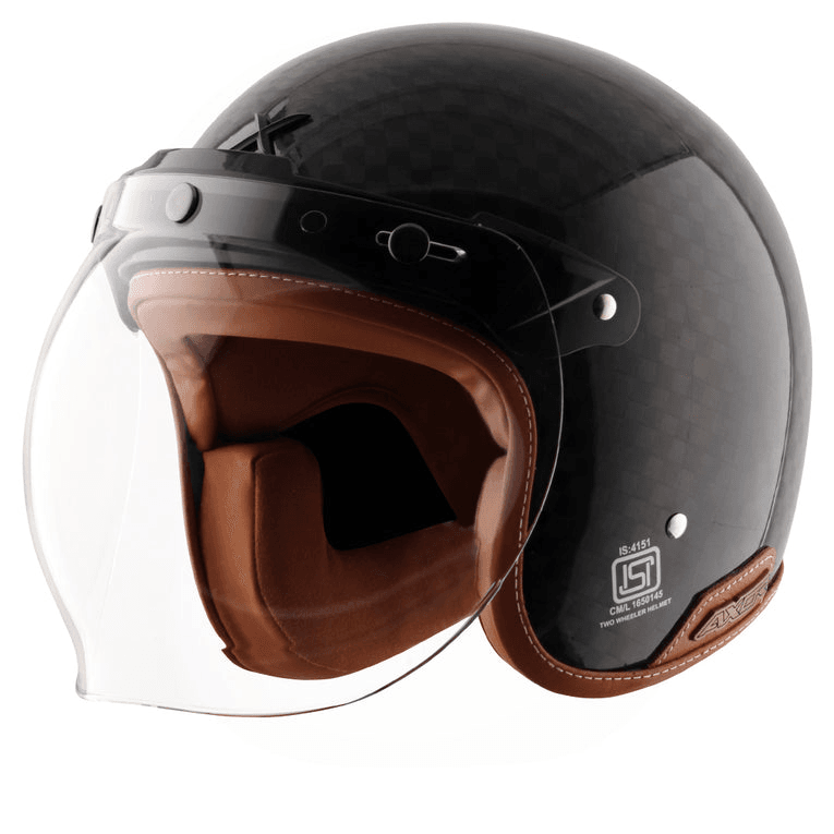 AXOR Jet Carbon Big Checks Helmet With Bubble Visor