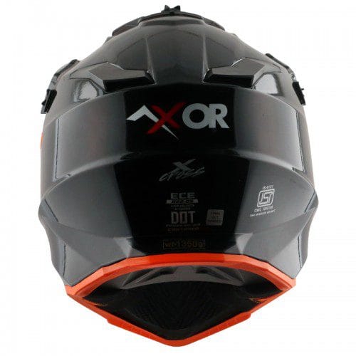 Off Road Helmet Glossy Black Orange