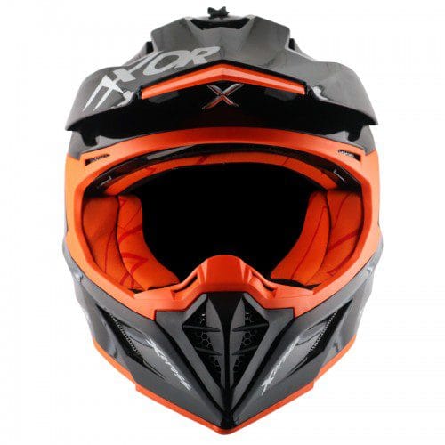 Off Road Helmet Glossy Black Orange