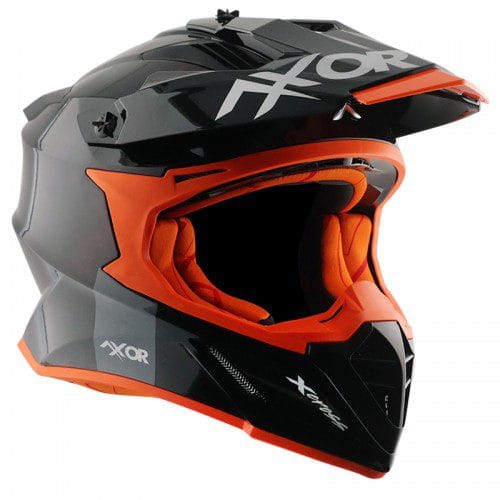 Off Road Helmet Glossy Black Orange