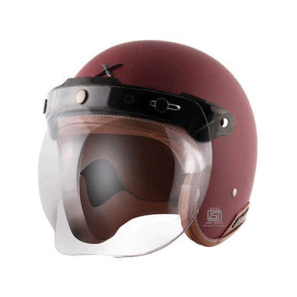 AXOR Retro Jet Helmet Matt Chestnut Red Riders Junction
