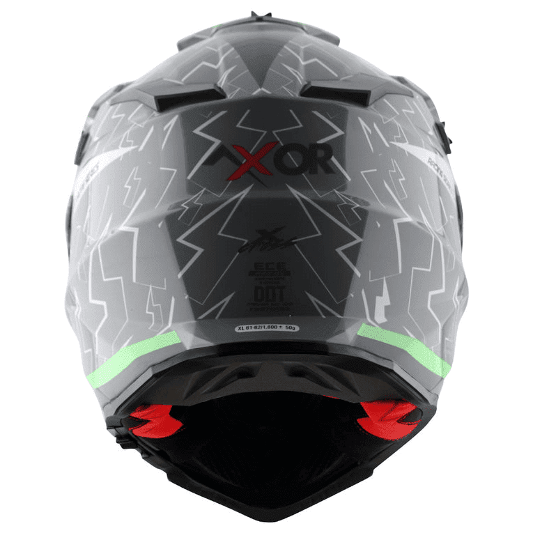 AXOR X-Cross Flash Cool Grey Green Dual Visor Helmet