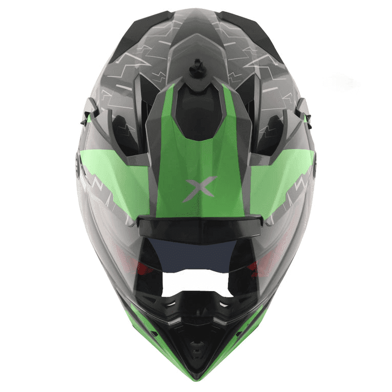 AXOR X-Cross Flash Cool Grey Green Dual Visor Helmet