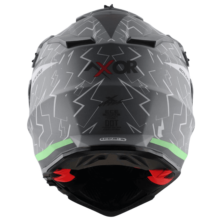 AXOR X-Cross Flash Dull Cool Grey Green Dual Visor Helmet