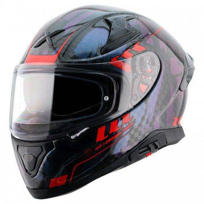 Apex Carbon Big Checks Glossy Carbon Red Helmet