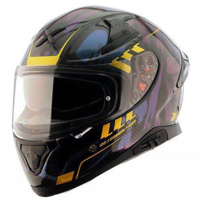 Axor Apex Carbon Big Checks Helmet - Glossy Carbon Neon Yellow
