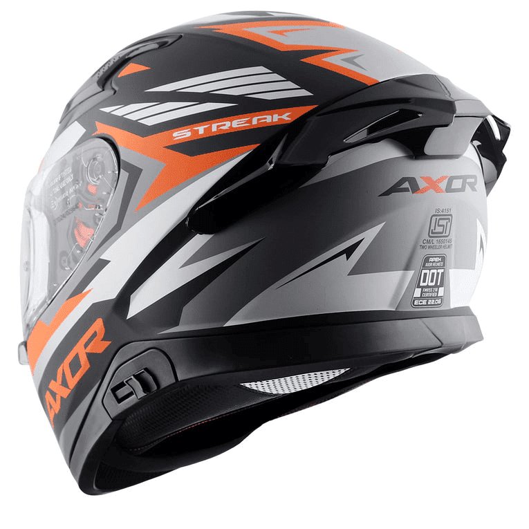 AXOR Apex Streak Helmet Dull Black Orange