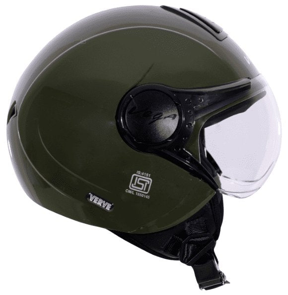 Vega Verve Open Face Army Green Helmet (ISI Certified)