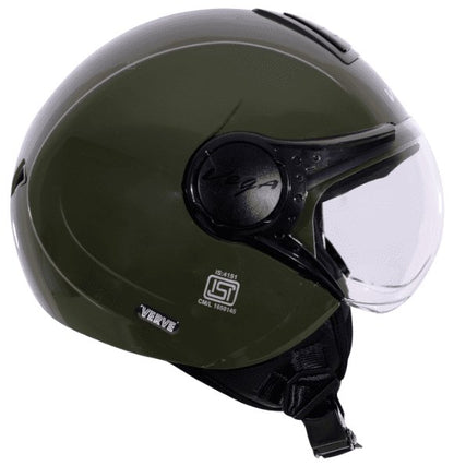 Vega Verve Open Face Army Green Helmet (ISI Certified)