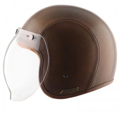 Axor Retro Jet Leather Forest Open-Face Helmet
