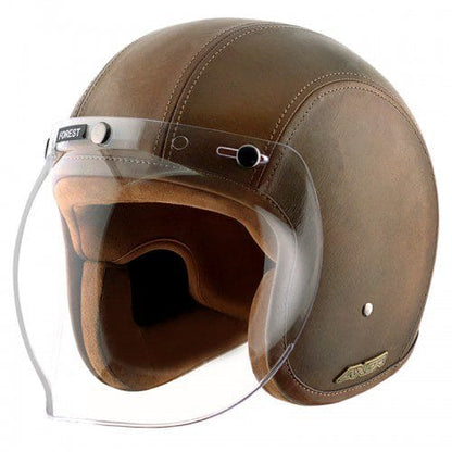 Axor Retro Jet Leather Forest Open-Face Helmet