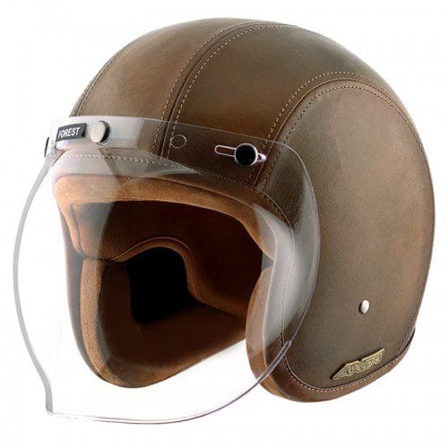 Axor Retro Jet Leather Forest Open-Face Helmet