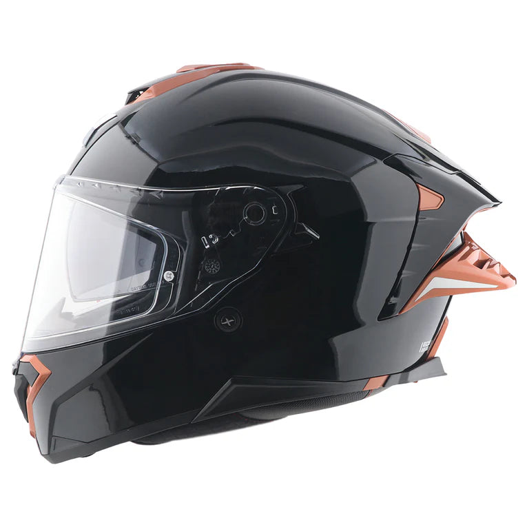 Axor Brutale Corsa Dual Spoiler Black Gold Orange Helmet