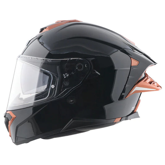 Axor Brutale Corsa Dual Spoiler Black Gold Orange Helmet