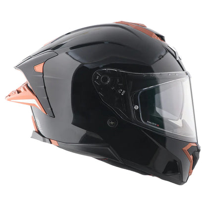 Axor Brutale Corsa Dual Spoiler Black Gold Orange Helmet