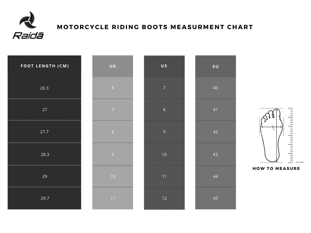 BOOTS MEASUREMENT CHART 1