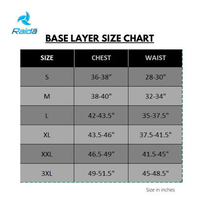 Base layer size chart 1