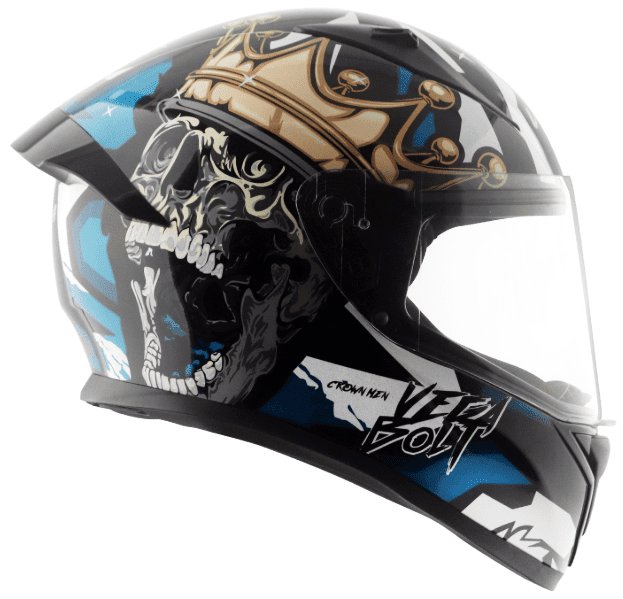 Vega Bolt Crown Men Black Blue Helmet