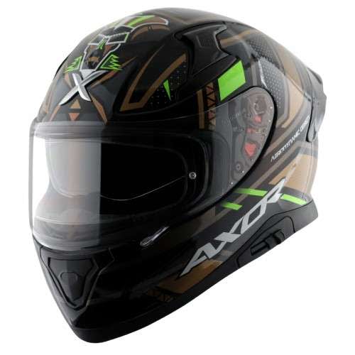 AXOR Apex Tiki Helmet Black Gold Glossy
