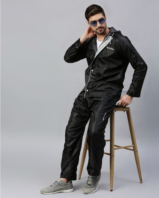 Black Raincoat for Mens