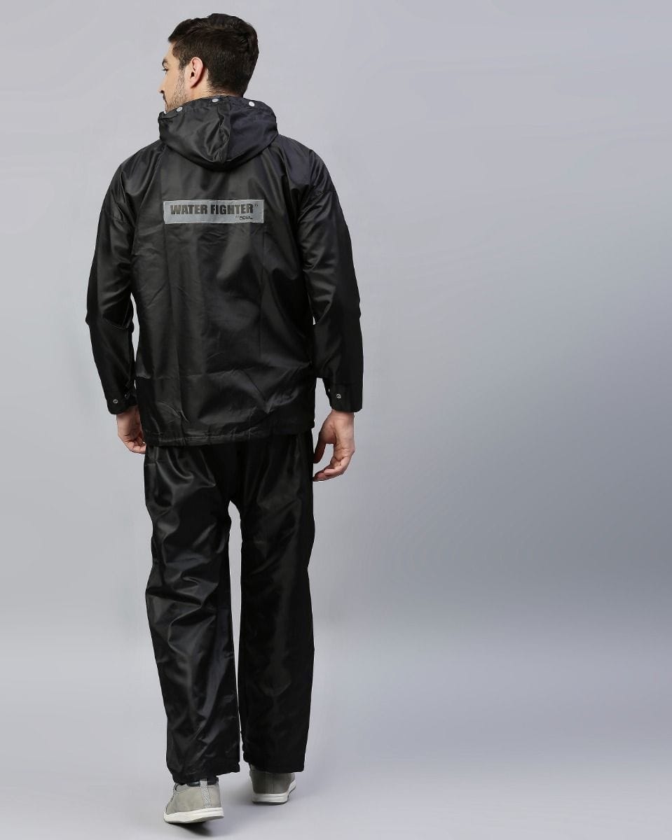 Windy Black Raincoat for Mens