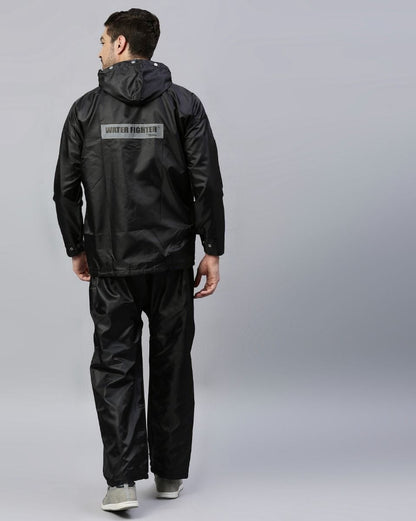 Windy Black Raincoat for Mens