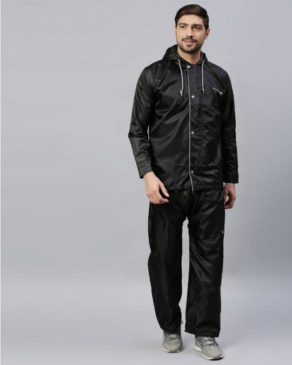 Windy Black Raincoat for Mens