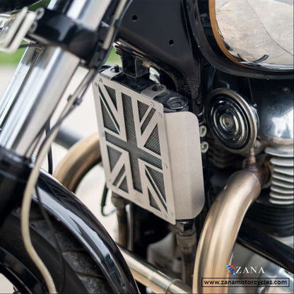 Black and Silver Radiator Guard for GT & Interceptor 650