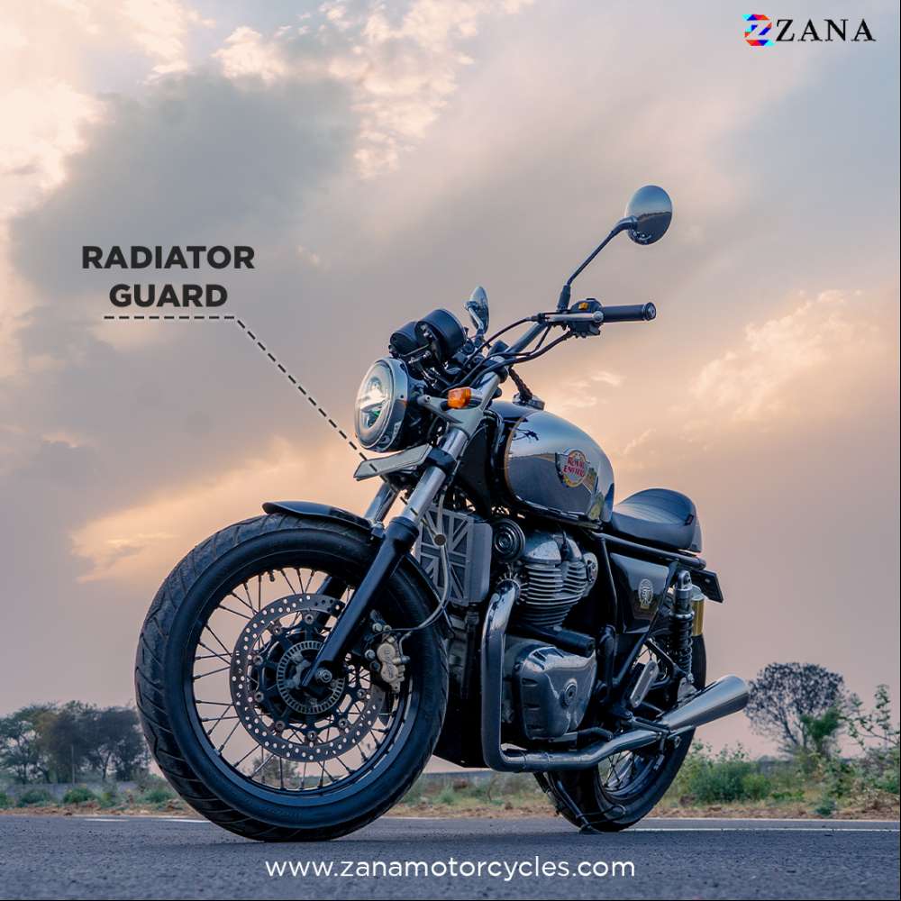 Black and Silver Radiator Guard for GT & Interceptor 650