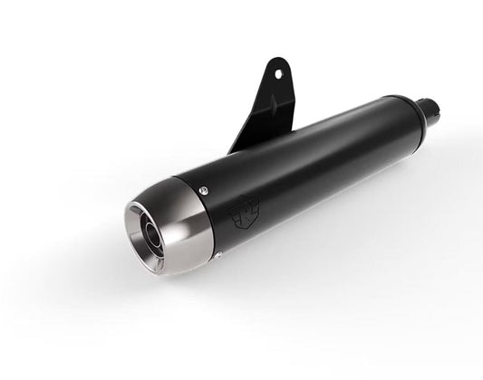 Black and Silver Tapered Silencer for Classic 350 UCE