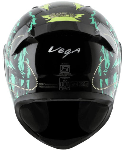 Vega Bolt Wild Black Green Helmet