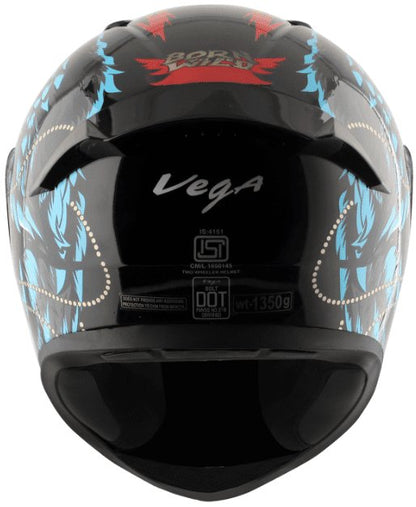 Vega Bolt Wild Black Blue Helmet