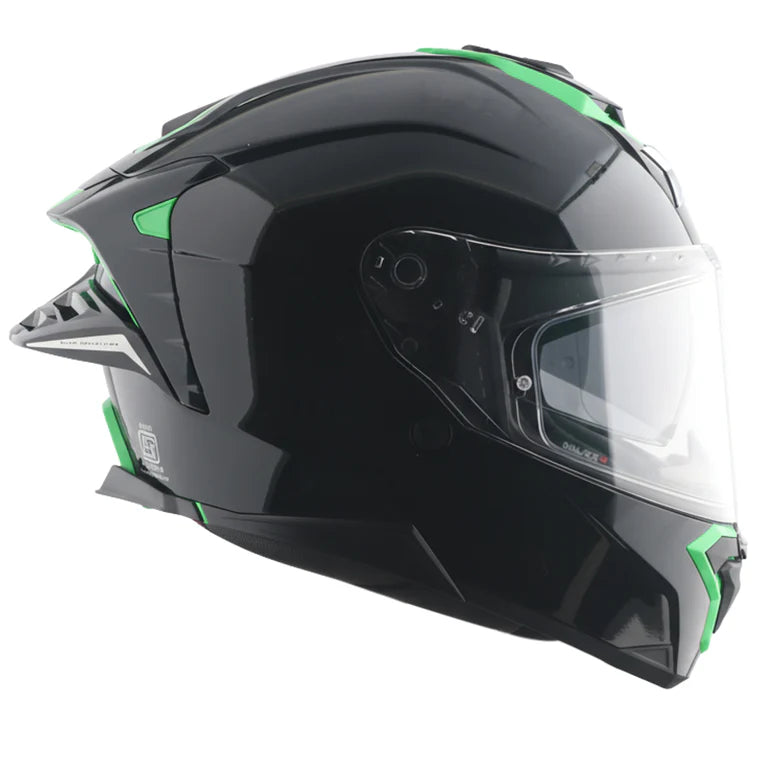 Axor Brutale Corsa Dual Spoiler Black Green Helmet