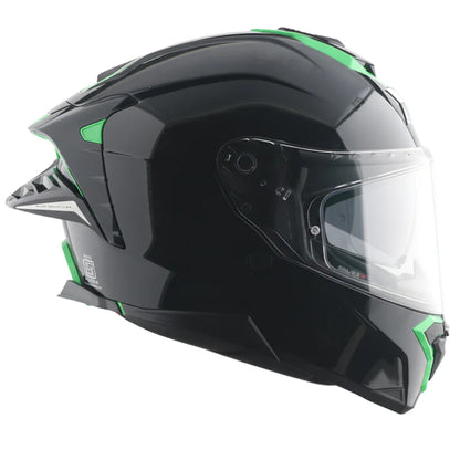 Axor Brutale Corsa Dual Spoiler Black Green Helmet