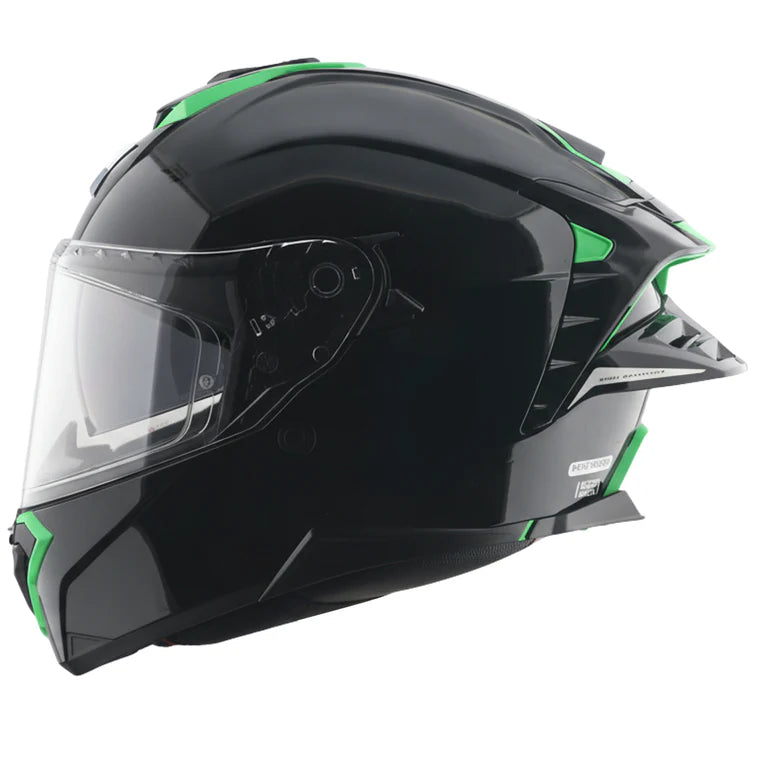 Axor Brutale Corsa Dual Spoiler Black Green Helmet