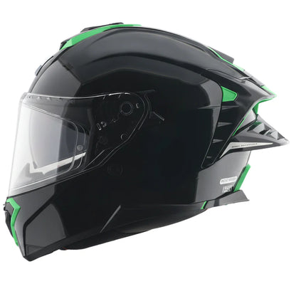 Axor Brutale Corsa Dual Spoiler Black Green Helmet