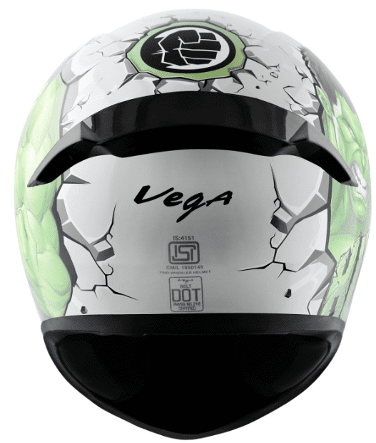 Vega Bolt Marvel Hulk Edition White Green Helmet